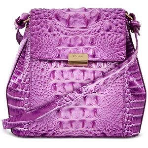 Brahmin Margo Lilac Essence Purple Crocodile Embossed Bag